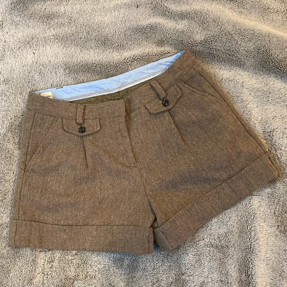 Land’s End herringbone tweed shorts